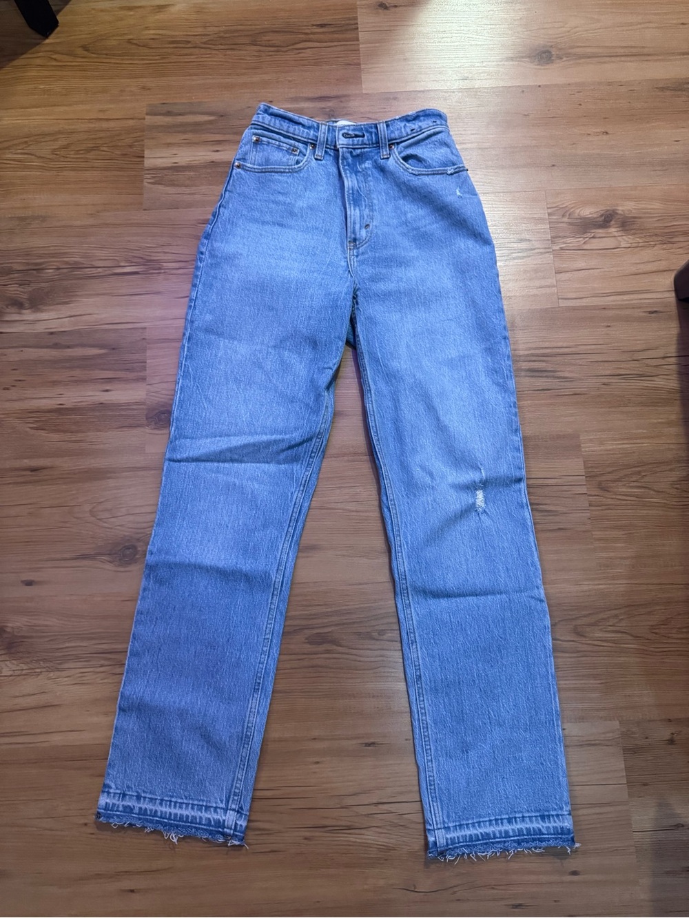Abercrombie & Fitch Straight Leg Jeans curve love - Light Blue Denim